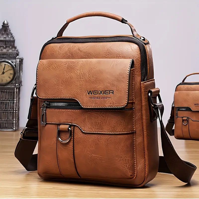 New Men'S Genuine Leather Crossbody Bag