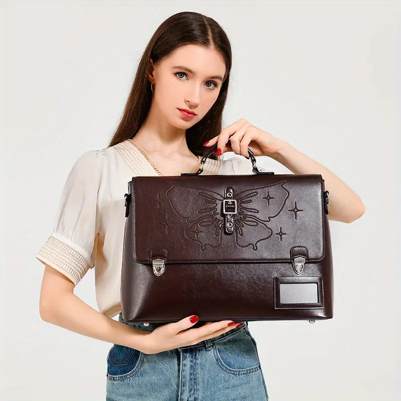 Genuine Leather Women's Tote Bag - Large Capacity Multifunctional