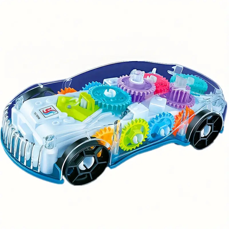 360° Rotating Transparent Toy Car, Colorful Lights