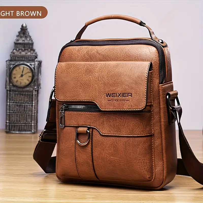 New Men'S Genuine Leather Crossbody Bag