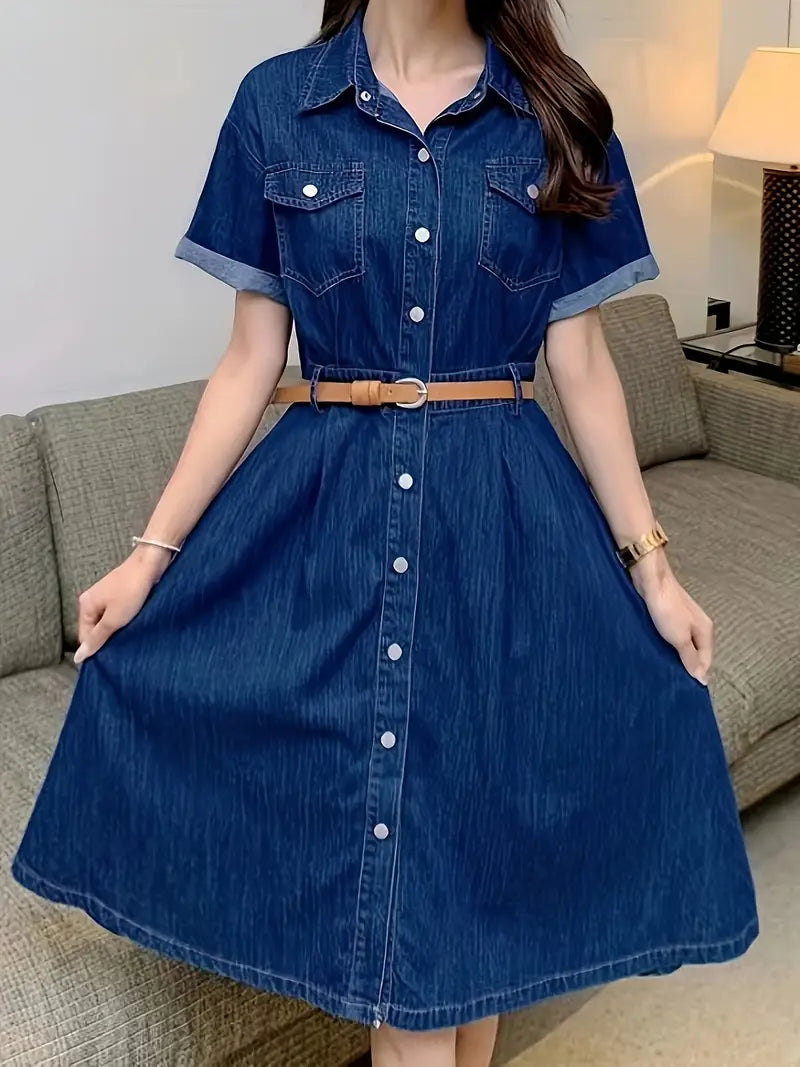 Cross-Border Trendy 2024 Spring/Summer New Denim Dress for Women