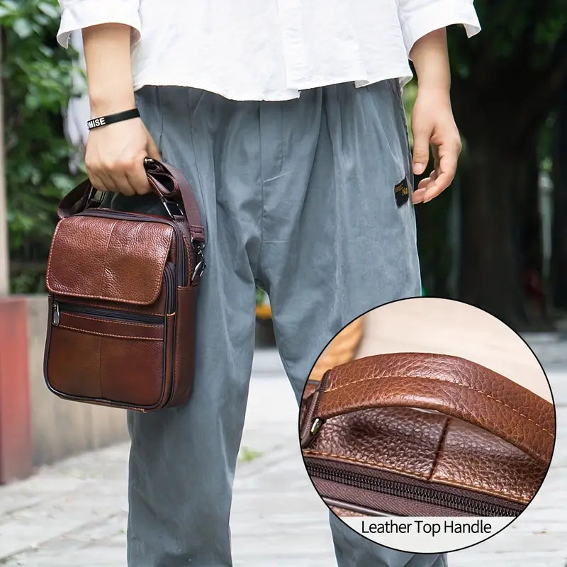 WESTAL Genuine Leather Messenger Bag