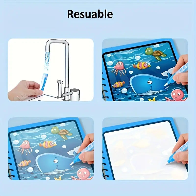 4pcs Reusable Magic Watercolor Books for Youngsters