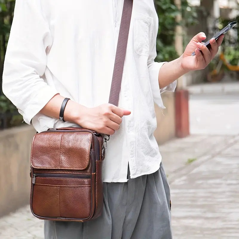 WESTAL Genuine Leather Messenger Bag