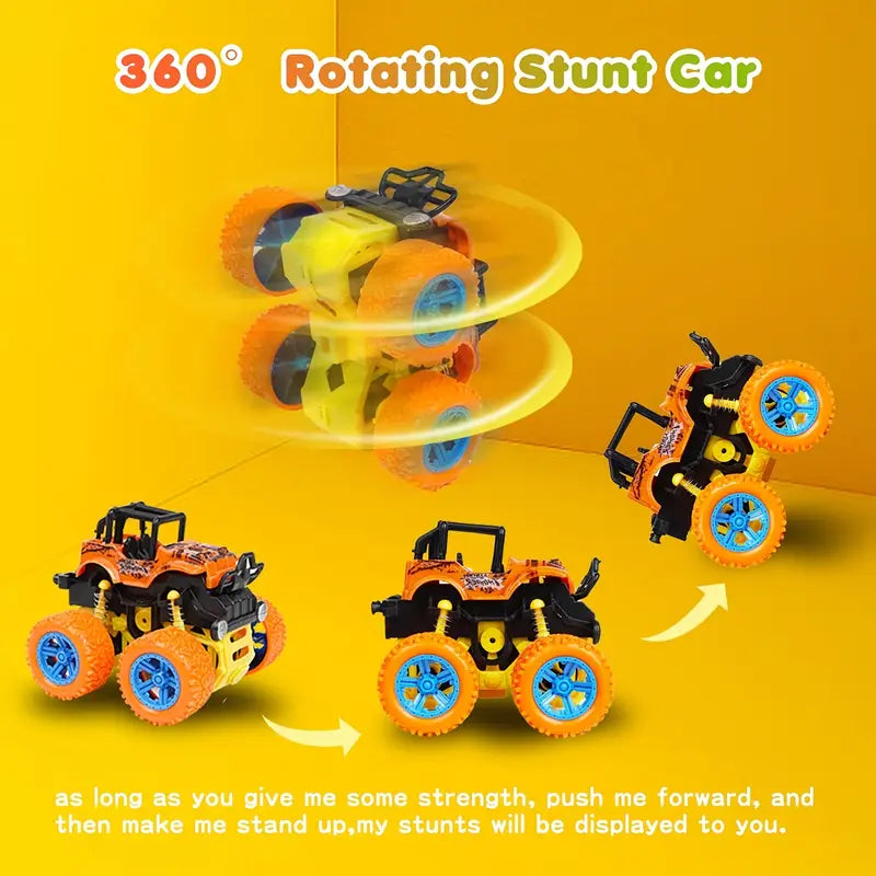 4pcs Friction-Powered Monster Trucks for Youngsters