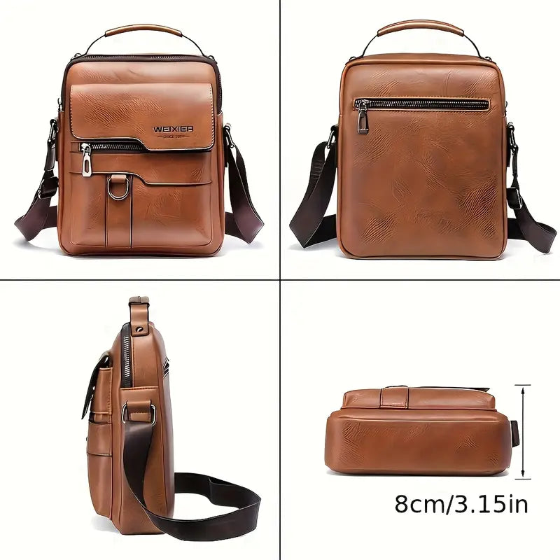 New Men'S Genuine Leather Crossbody Bag