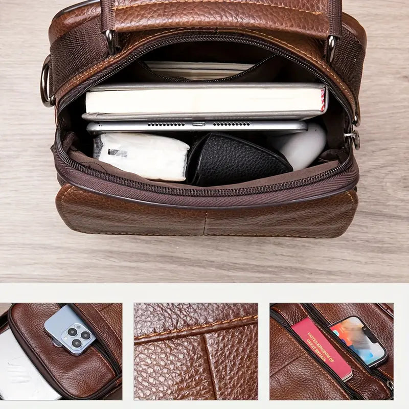 WESTAL Genuine Leather Messenger Bag