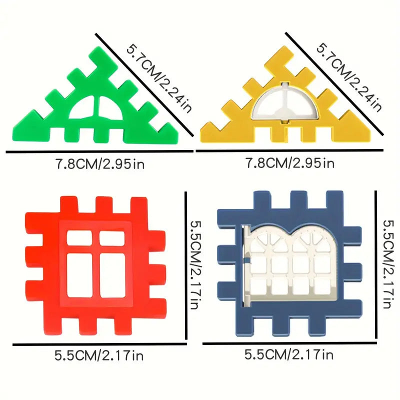 Colorful Large House Building Blocks, Window Design Toys