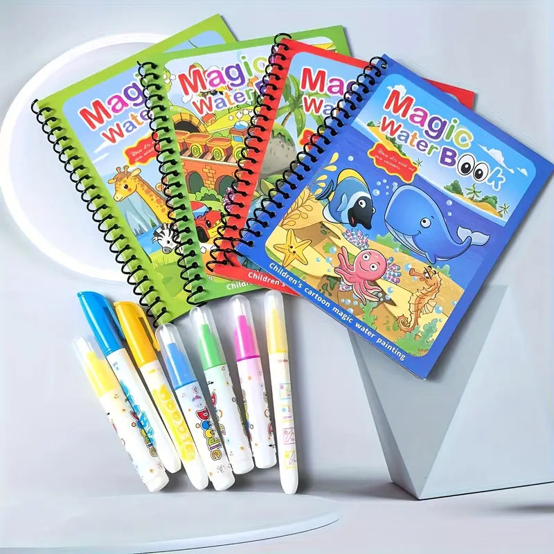 4pcs Reusable Magic Watercolor Books for Youngsters