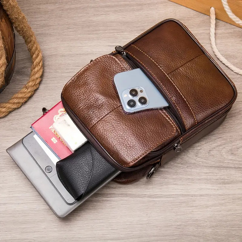 WESTAL Genuine Leather Messenger Bag