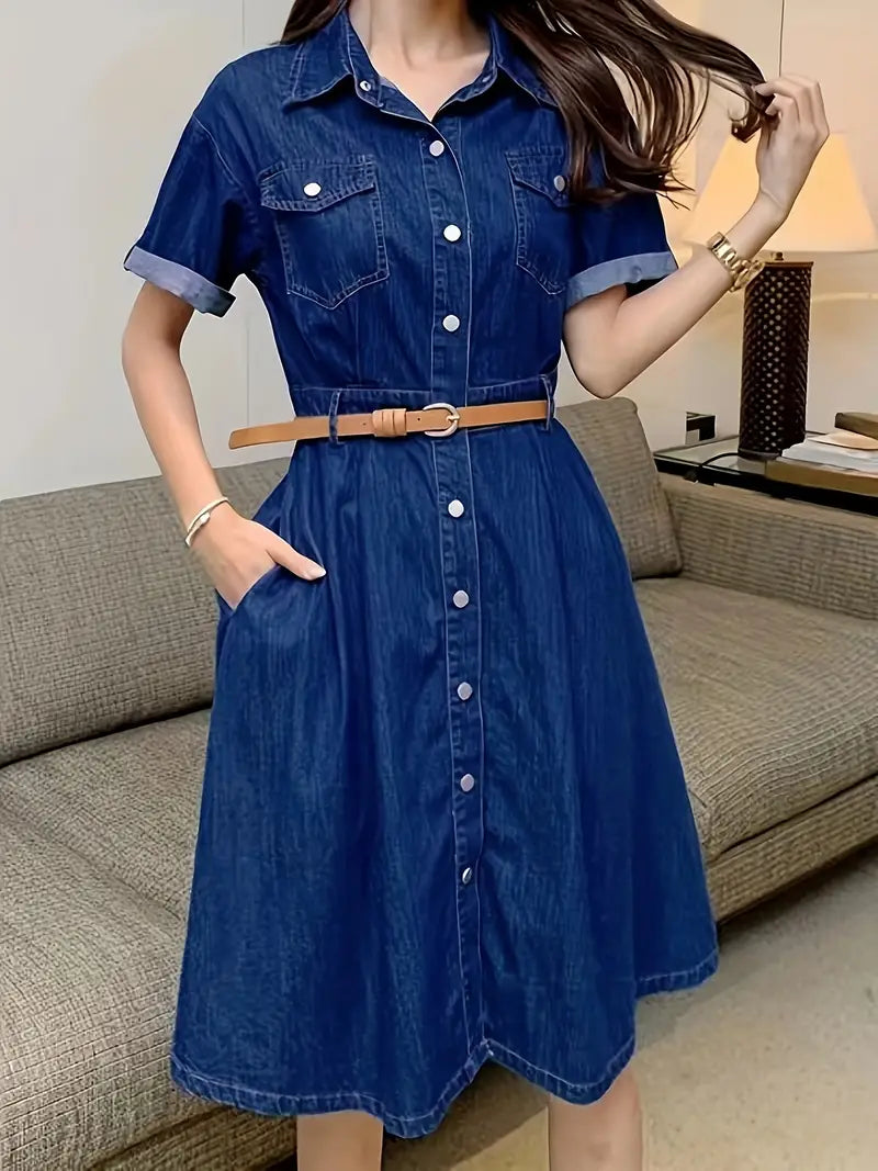 Cross-Border Trendy 2024 Spring/Summer New Denim Dress for Women