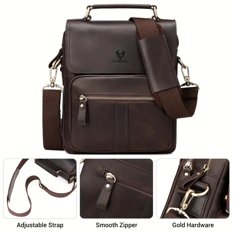 HUMERPAUL True Genuine Leather Single Shoulder Bag