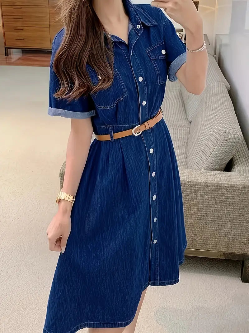 Cross-Border Trendy 2024 Spring/Summer New Denim Dress for Women