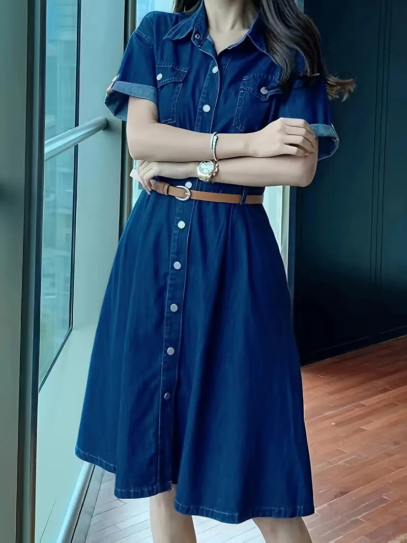 Cross-Border Trendy 2024 Spring/Summer New Denim Dress for Women
