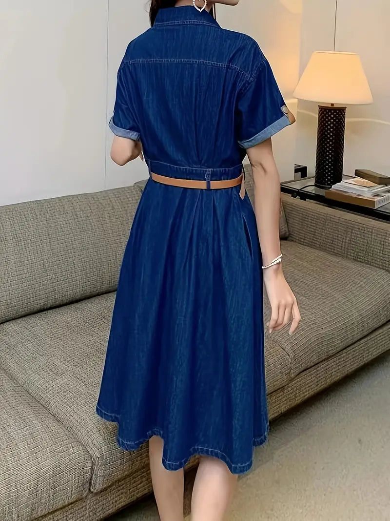 Cross-Border Trendy 2024 Spring/Summer New Denim Dress for Women