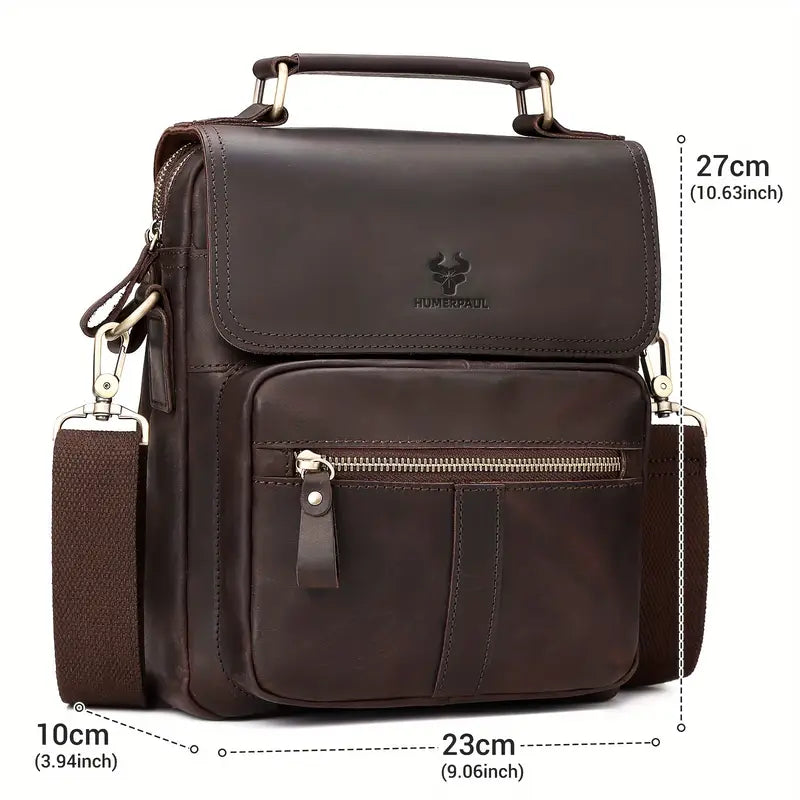 HUMERPAUL True Genuine Leather Single Shoulder Bag